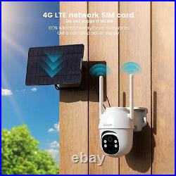 IeGeek Outdoor 4G LTE Solar Security Camera 2K 360° Home Battery CCTV System