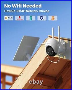 IeGeek Outdoor 4G LTE Solar Security Camera 2K Wireless Home Battery CCTV System