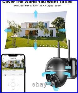 IeGeek Outdoor 5MP 360° WiFi Security Camera Home Battery PTZ CCTV IR System UK