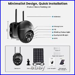 IeGeek Outdoor 5MP 360° WiFi Security Camera Home Battery PTZ CCTV IR System UK