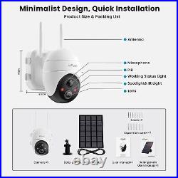 IeGeek Outdoor 5MP Security Camera 360° Wireless PTZ Home Battery CCTV System UK