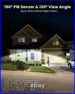 Outdoor 2K Security Floodlight Camera Wireless WiFi Wired Home CCTV System Alarm