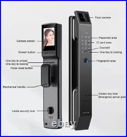 Smart Door Lock 3D Face Recognition Camera FingerPrint Password Security Lock