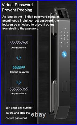 Smart Door Lock 3D Face Recognition Camera FingerPrint Password Security Lock