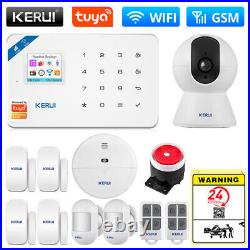 Smart Home Alarm System Wireless WiFi GSM Motion Sensor Tuya App Security Camera