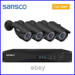 Smart Home Security CCTV Camera System HD 1080P 4CH 8CH DVR Outdoor Night Vision