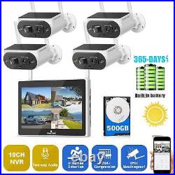 Solar Battery Powered Home Security Camera Wireless 10CH NVR Color Night Vision