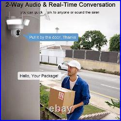 Solar IP Camera Wireless WIFI Home Security Outdoor CCTV HD PTZ Smart Light 2K