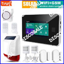 Solar Wireless Security GSM WiFi Smart Home Intruder Burglar Fire Alarm System