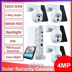 TOGUARD 10CH 4MP CCTV NVR IR Night Vision Home Security Camera System Wifi Solar