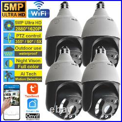 Tuya WIFI E27 Bulb Camera HD 1080P Wireless CCTV PTZ Smart Home Security IR Cam