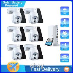 Wifi CCTV Home Security System 10CH NVR 4MP Solar Battery Camera Outdoor IP Kit