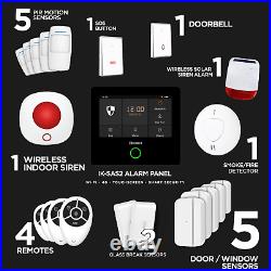 Wireless 22 Piece Home Security Alarm 4G WiFi Smart Burglar Intruder Fire System