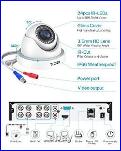 ZOSI 1080P 8CH DVR 3000TVL CCTV Home Security Camera System With 2TB Hard Drive