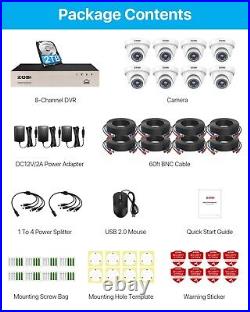 ZOSI 1080P 8CH DVR 3000TVL CCTV Home Security Camera System With 2TB Hard Drive