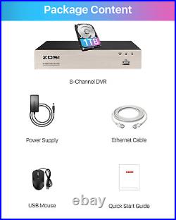 ZOSI 1080P HD CCTV DVR Video Recorder 8CH H. 265+ for Home Security Camera System