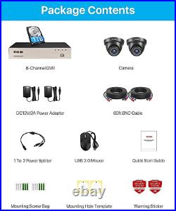 ZOSI 1080P Home Surveillance System Kit 3000TVL CCTV Security Camera 8CH DVR 1TB