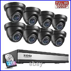 ZOSI 16CH DVR +2TB 1080P CCTV Home Surveillance Security Camera System IR Night