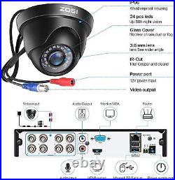 ZOSI 2MP Surveillance Camera Full HD 1080P 8CH DVR CCTV Home Security System 2TB