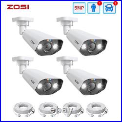 ZOSI 3K PoE CCTV Camera 4pcs Home Security AI Human Detection Night Vision Audio