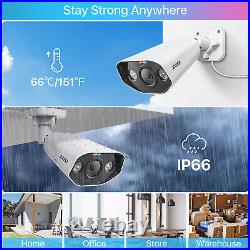 ZOSI 3K PoE CCTV Camera 4pcs Home Security AI Human Detection Night Vision Audio