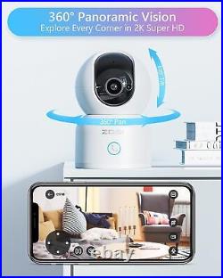 ZOSI 3MP CCTV PTZ WiFi Camera Home Security 2-Way Talk Auto-Tracking Camera Kit