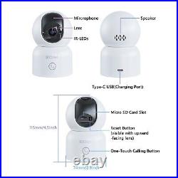 ZOSI 3MP CCTV PTZ WiFi Camera Home Security 2-Way Talk Auto-Tracking Camera Kit