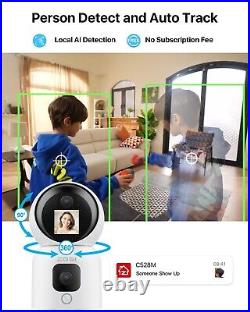 ZOSI 3MP WIFI IP Camera Dual lens Wireless Indoor CCTV Home Smart Security Baby