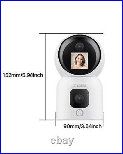 ZOSI 3MP WIFI IP Camera Dual lens Wireless Indoor CCTV Home Smart Security Baby