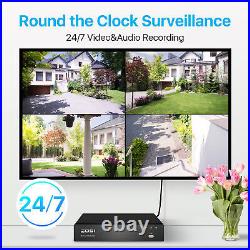 ZOSI 4K 8MP POE CCTV Camera System Home Security H. 265+ NVR +2TB ColorVu Outdoor