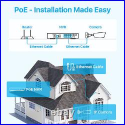 ZOSI 4K 8MP POE CCTV Camera System Home Security H. 265+ NVR +2TB ColorVu Outdoor