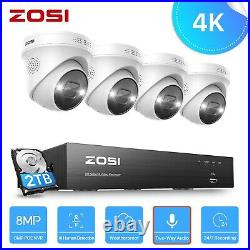 ZOSI 4K 8MP PoE CCTV IP Camera System 8CH 16CH NVR Home Security Outdoor Audio