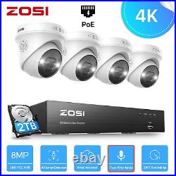 ZOSI 4K POE CCTV System 8MP Camera ColorVu 2 Way Audio Home Security 8-Port 16CH