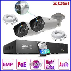 ZOSI 5MP CCTV SYSTEM IP POE 4K NVR AUDIO 24/7 Record COLORVU HOME SECURITY KIT