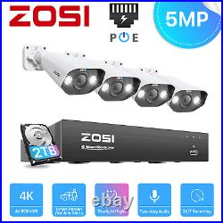 ZOSI 5MP PoE CCTV Security Camera System 8CH 4K HD NVR Home Surveillance Outdoor