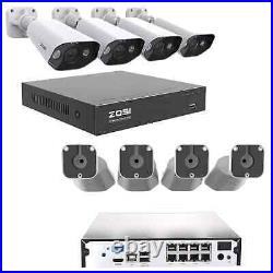 ZOSI 5MP PoE CCTV Security Camera System 8CH 4K HD NVR Home Surveillance Outdoor