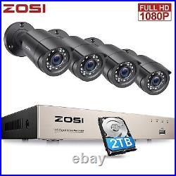 ZOSI 8CH 1080P CCTV 2TB 3000TVL 2.0MP Outdoor Bullet Home Security Camera System