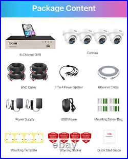 ZOSI 8CH 4CH CCTV 1080P DVR Home Security System 3000TVL Camera Outdoor Video HD