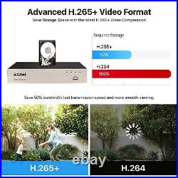 ZOSI 8CH H. 265+ 5MP DVR Outdoor 1080P CCTV Home Security Camera System 1TB HDD