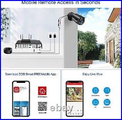 ZOSI 8CH H. 265+ 5MP DVR Outdoor 1080P CCTV Home Security Camera System 1TB HDD