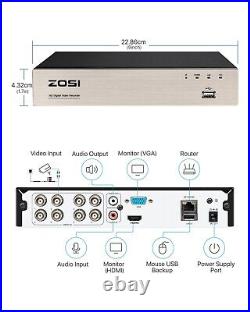 ZOSI CCTV Camera Full HD 1080P 8CH DVR Home Security System Kit IR Night Vision