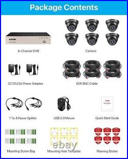 ZOSI CCTV Camera Full HD 1080P 8CH DVR Home Security System Kit IR Night Vision