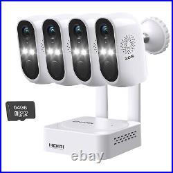 ZOSI CCTV Camera Home Security System Wireless 2K 3MP Battery WiFi Camera +64GB