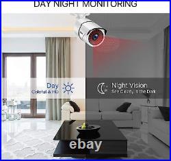 ZOSI CCTV Camera System Home Security 4K 4CH 2TB HDD DVR Outdoor IR Night Vision