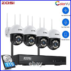 ZOSI CCTV Camera System Outdoor Home Security Wireless 2-Way Audio WiFi 3MP NVR