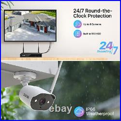 ZOSI Wireless CCTV Camera System 8CH 3MP Home Security Outdoor 2TB HDD IR Audio